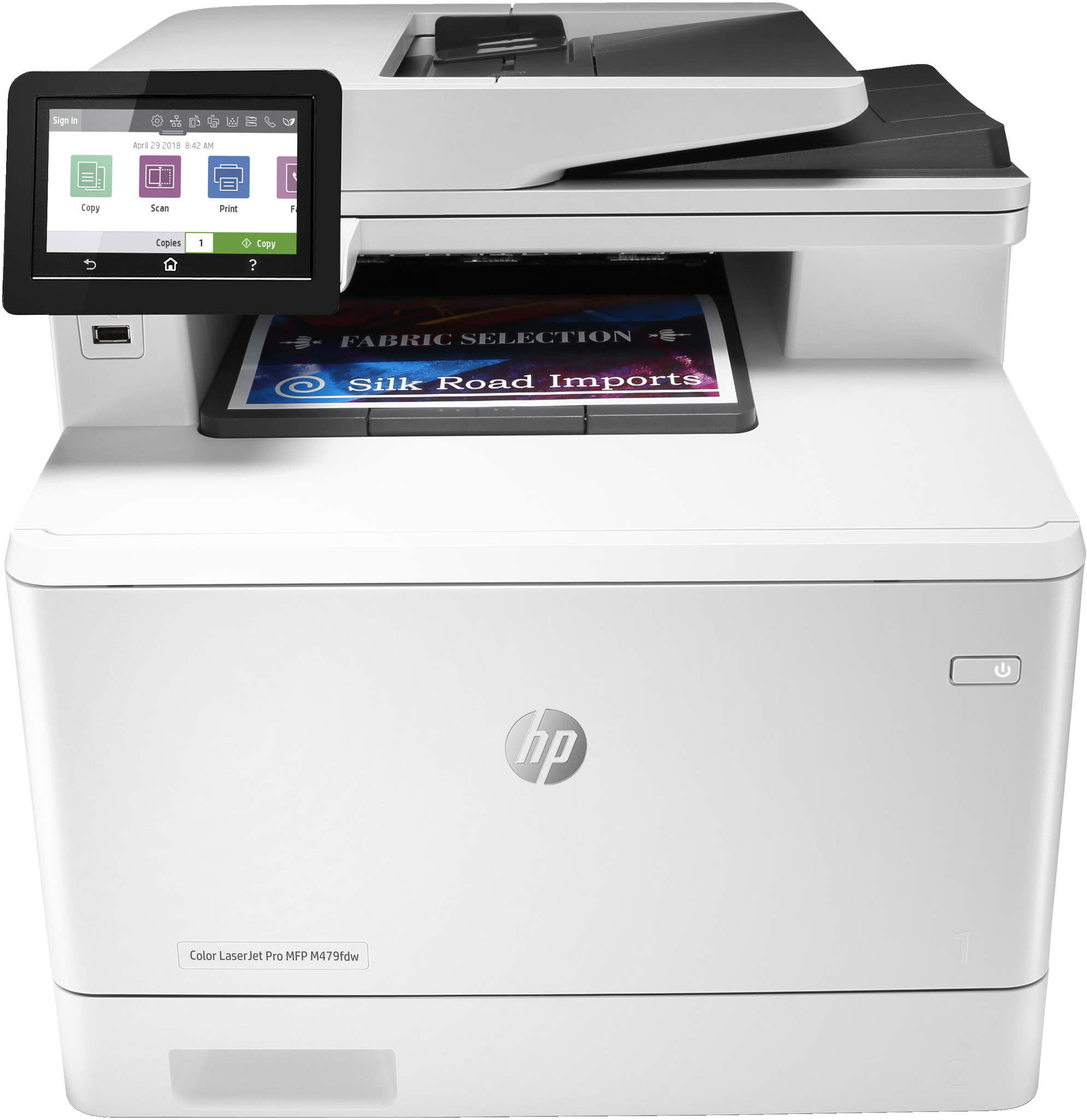 Bild von HP Color LaserJet Pro MFP M479fdw - Drucken - Kopieren - Scannen - Faxen - Mailen - Scannen an E-Mail/PDF; Beidseitiger Druck; Automatische - geglättete Dokumentenzuführung (50 Blatt) - Laser - Farbdruck - 600 x 600 DPI - A4 - Direktdruck - Grau - Weiß