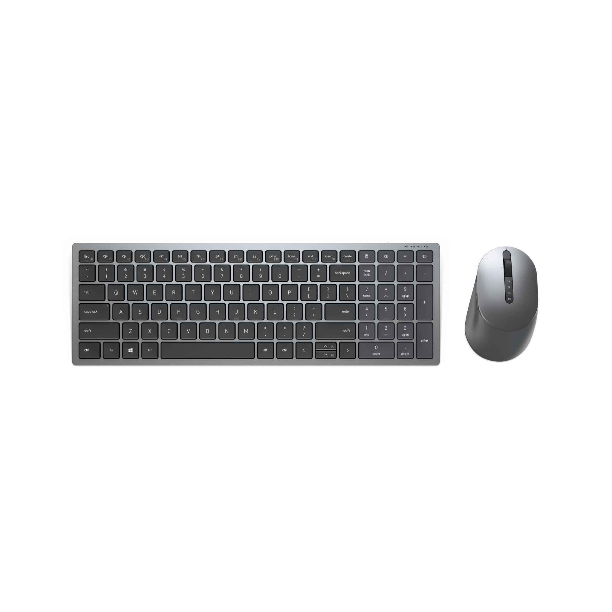 Bild von Dell KM7120W - Volle Größe (100%) - RF Wireless + Bluetooth - QWERTY - Grau - Titan - Maus enthalten