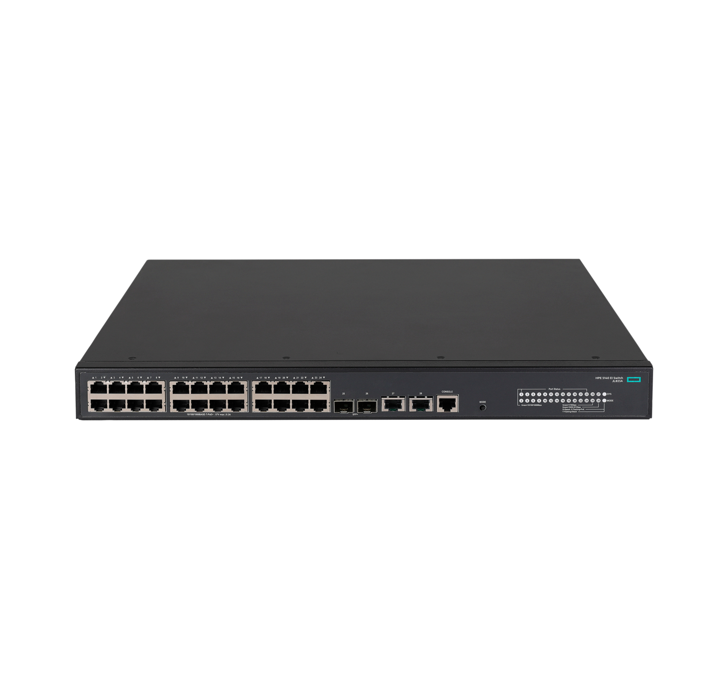 Bild von HPE FlexNetwork 5140 24G POE+2SFP+2XGT EI - Managed - L3 - Gigabit Ethernet (10/100/1000) - Power over Ethernet (PoE) - Rack-Einbau - 1U