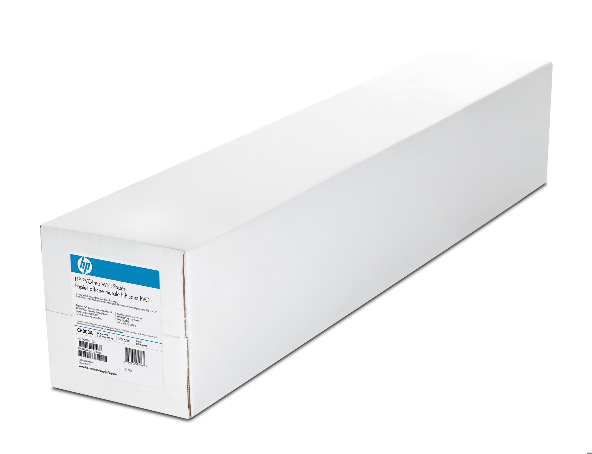 Bild von HP PVC-free Wall Paper 1372 mm x 30.5 m (54 in x 100 ft), 178 µm, 175 g/m²
