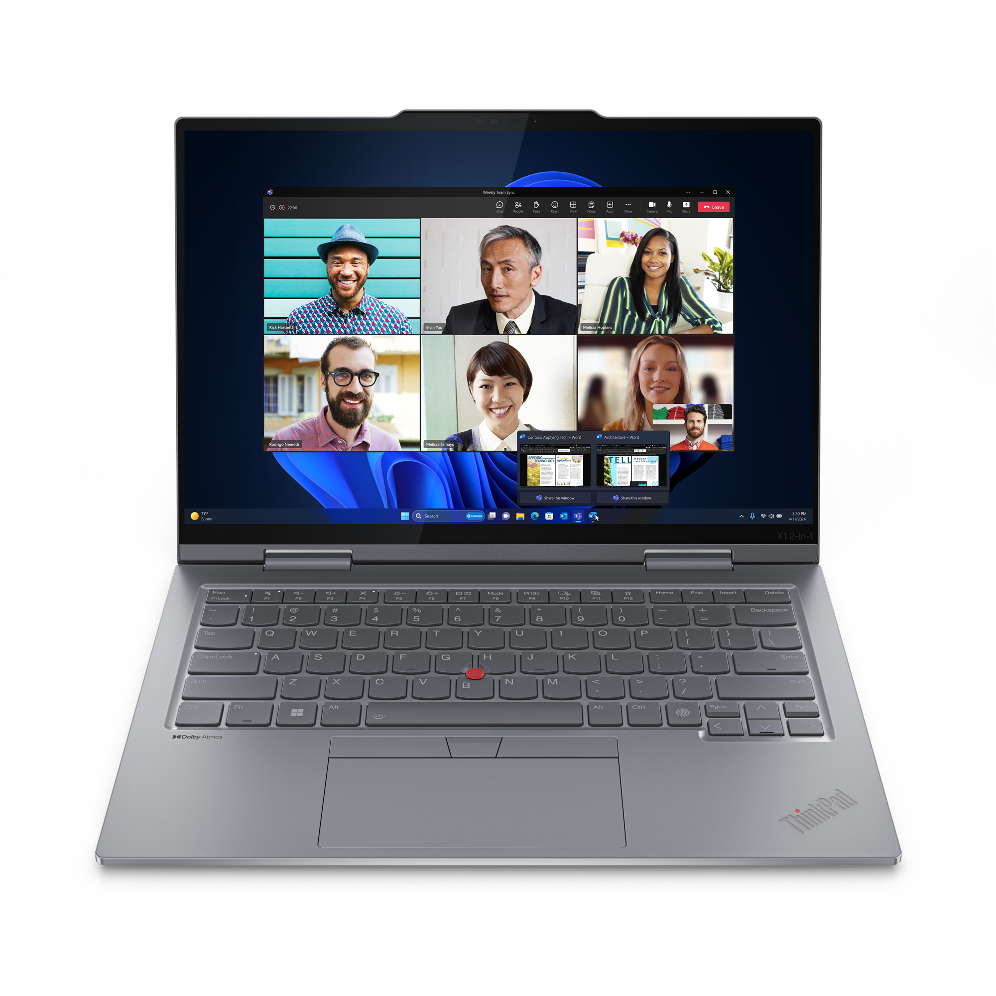 Bild von Lenovo ThinkPad X1 2-in-1, Intel Core Ultra 5, 35,6 cm (14"), 1920 x 1200 Pixel, 16 GB, 512 GB, Windows 11 Pro