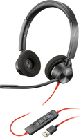 Bild von HP POLY Blackwire 3320 USB-A Headset - für Microsoft Teams zertifiziert - Kabelgebunden - Büro/Callcenter - 130 g - Kopfhörer - Schwarz