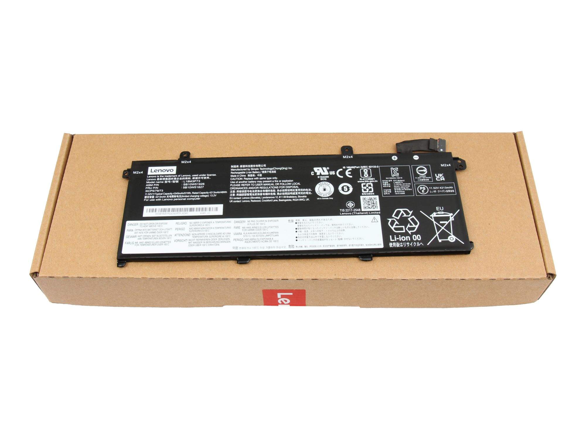 Bild von Lenovo Battery Internal 3c 50Wh LiIon SMP 5B10W51827 - Batterie - 4.370 mAh